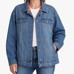 Parasuco Women's Heritage Denim Jacket XXL Flannel lined Oversized Trucker Fit